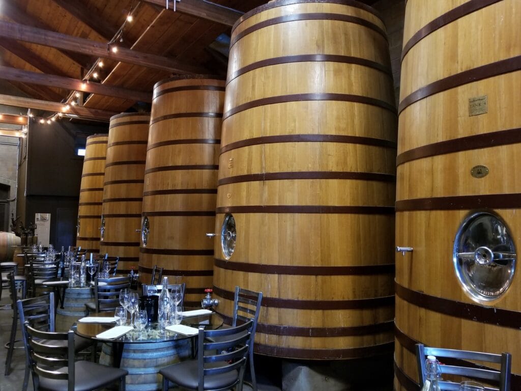 barrel room wine tasting at dry creek vineyard in healdsburg ca