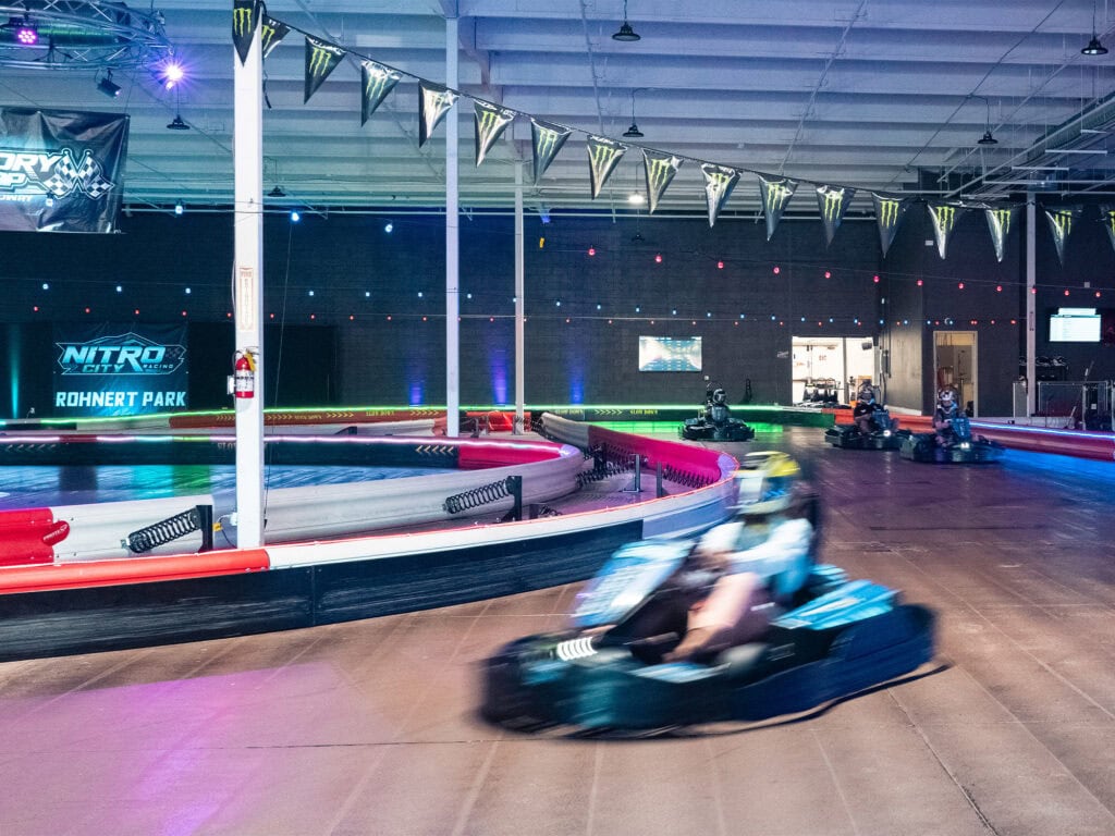 indoor kart racing at nitro city racing in rohnerk park sonoma county