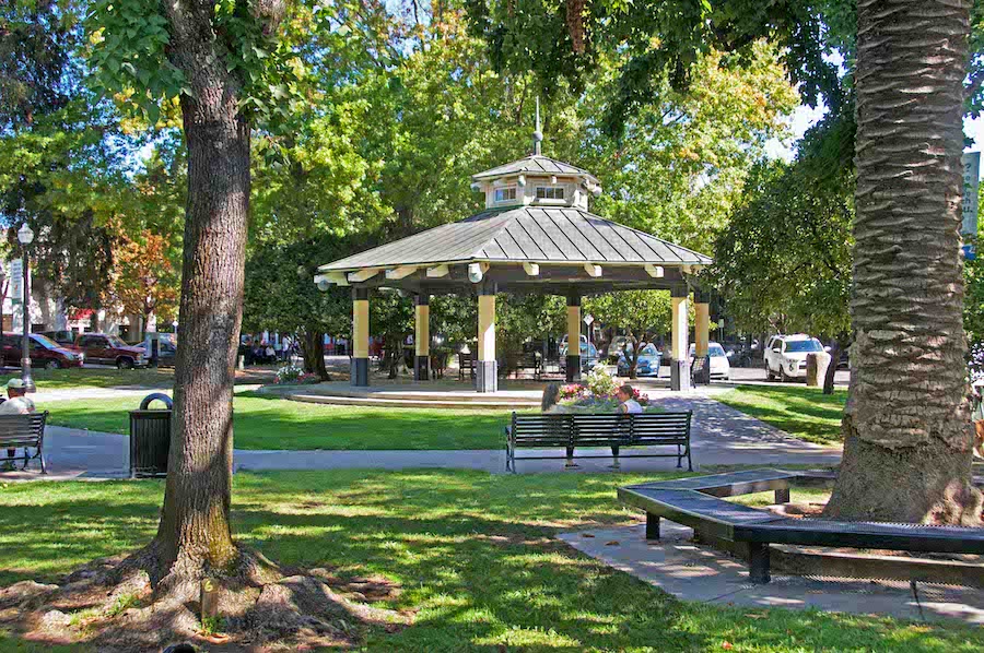 The bandstand on Healdsburg Plaza