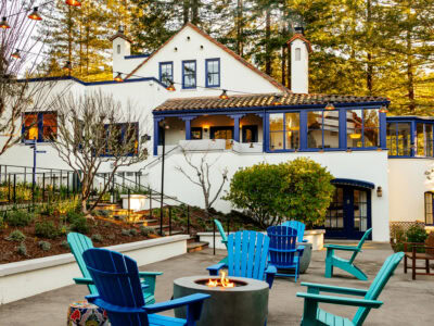 courtyard view at the stavrand hotel in sonoma county