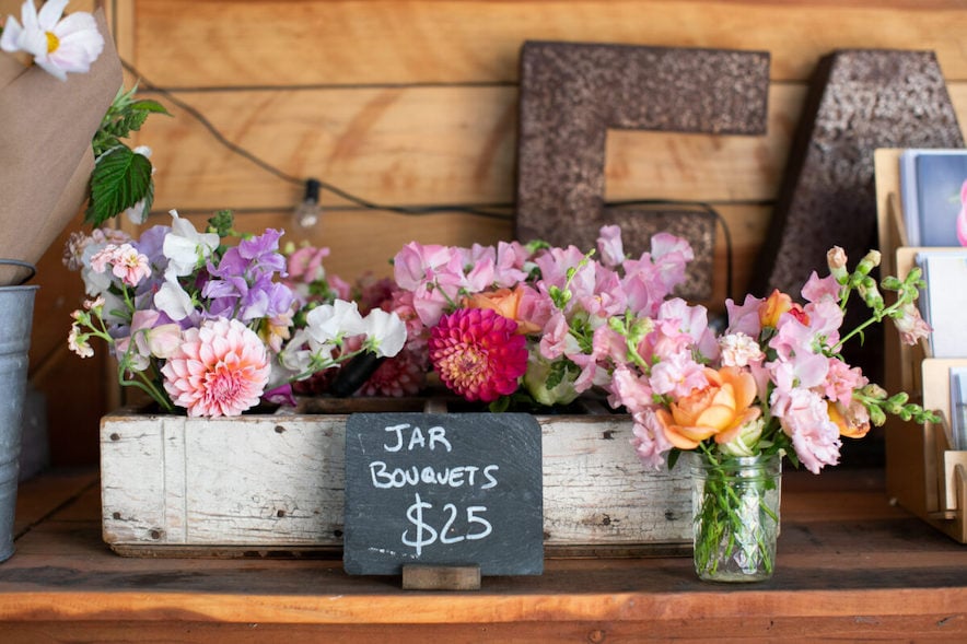 Fresh-cut bouquets at B-Side Farms in Petaluma—Photo by Eileen Roche