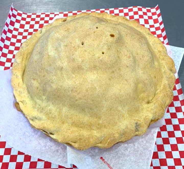 Double-crust Gravenstein apple pie from Mom's Apple Pie in Sebastopol