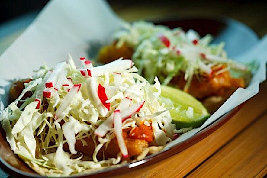 Beer-battered fish tacos at El Molino Central in Sonoma