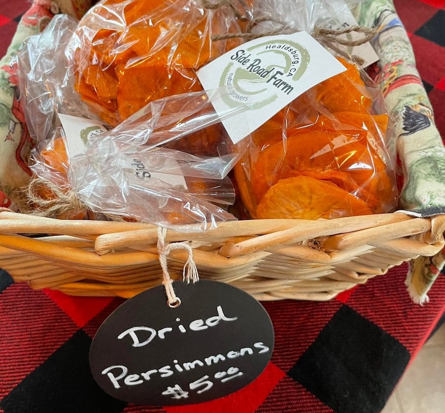 Dried persimmons at Side Road Farm