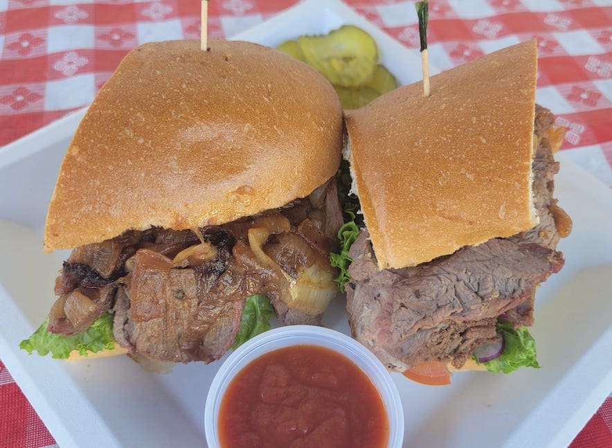 Tri-tip sandwich from Sam Mediterranean Cafe & Deli 