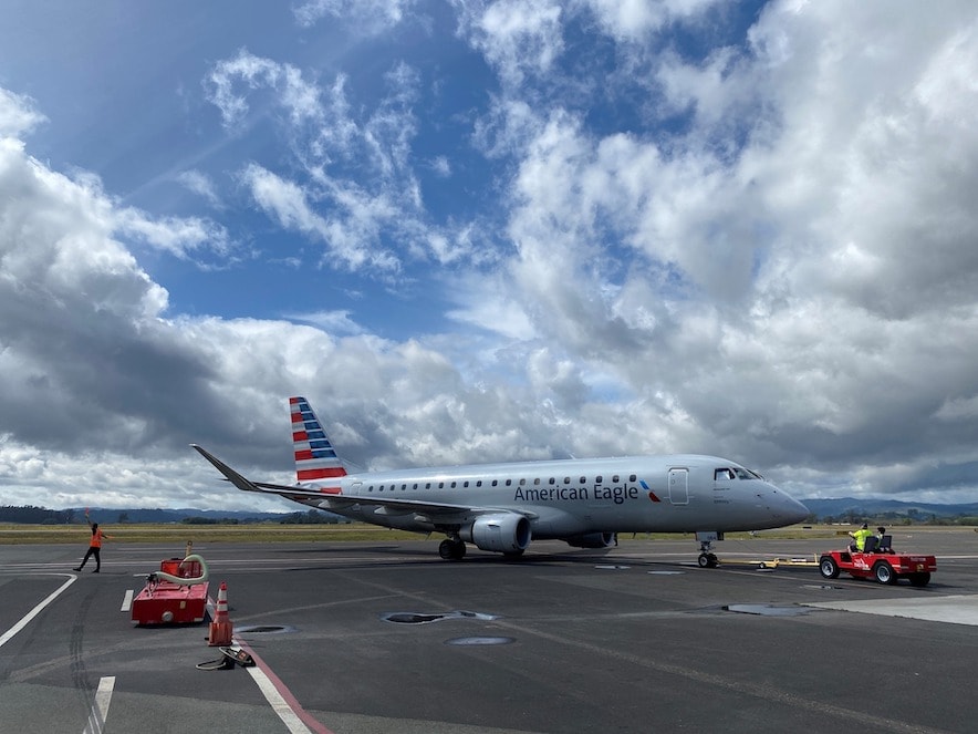 On the tarmac at Charles M. Schulz-Sonoma County Airport