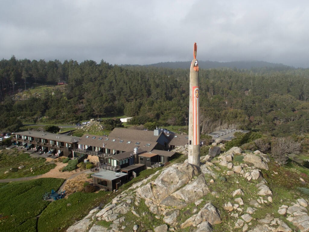 aerial view of timber cove and peace obelisk