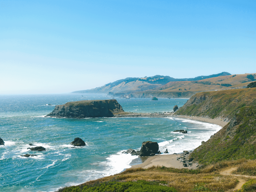 beautiful day at the sonoma coast goat rock beach in jenner sonoma county