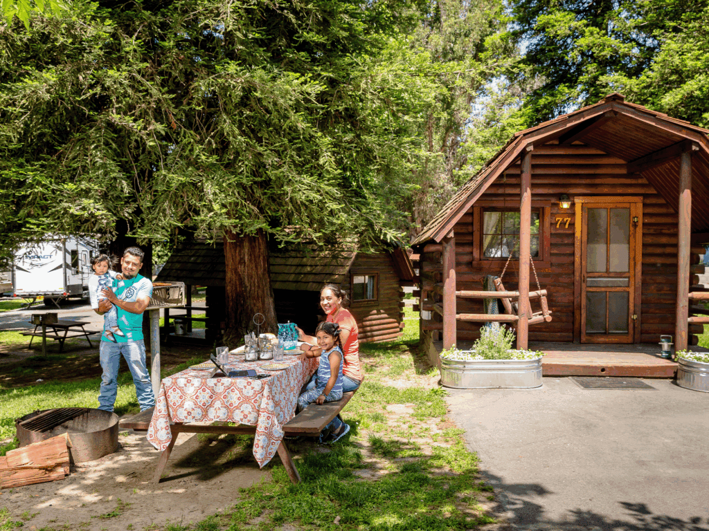 family camping at petaluma KOA in sonoam county
