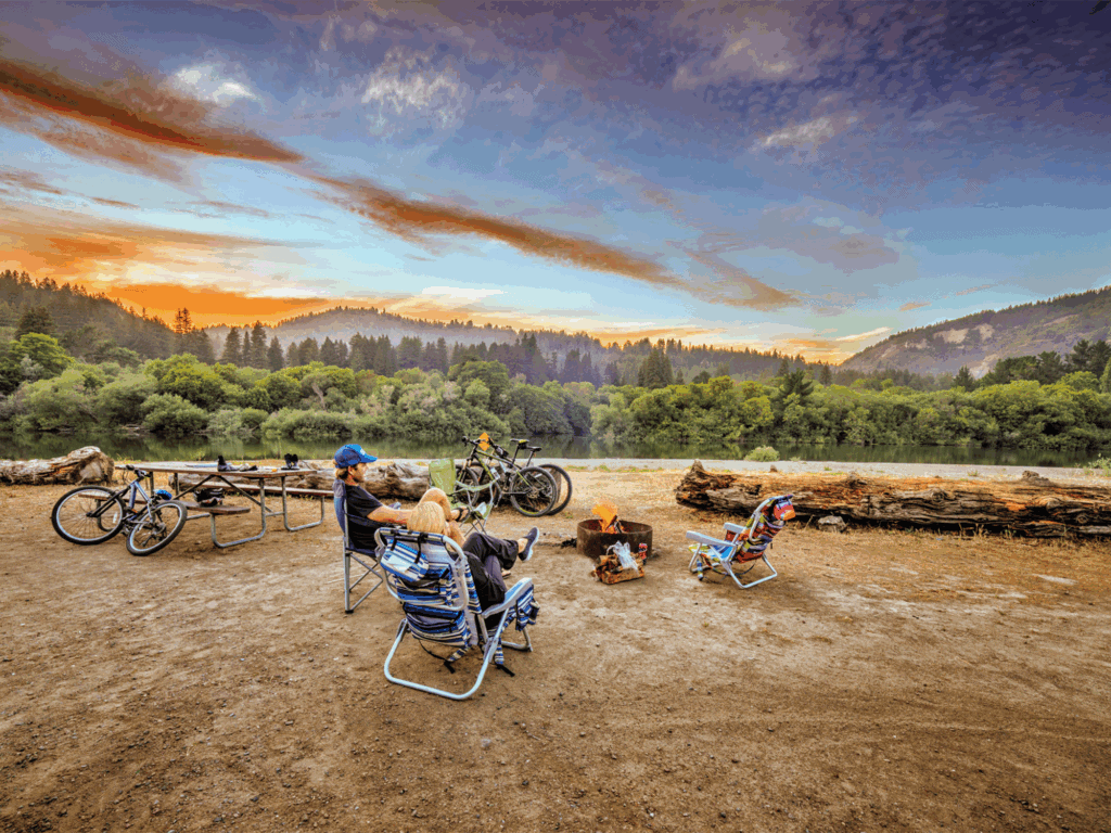 campers at casini ranch family campgrounds in sonoma county