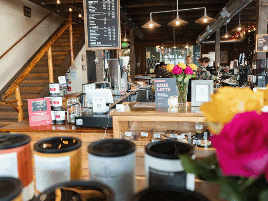 counter at taylor lane organic coffee shop in sonoma county