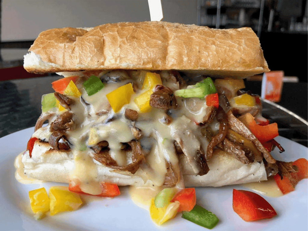 vegetarian philly cheesesteak from cozy plum in sebastopol