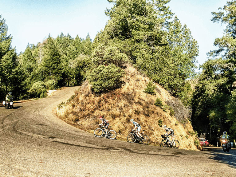 cyclist participating in the levis granfondo biking event in sonoma county