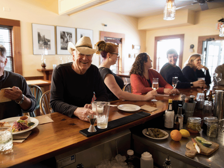 Patrons at the bar at Rocker Oysterfellers in Valley Ford.