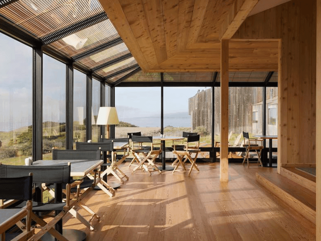 dining at the sea ranch lodge along the sonoma coast line