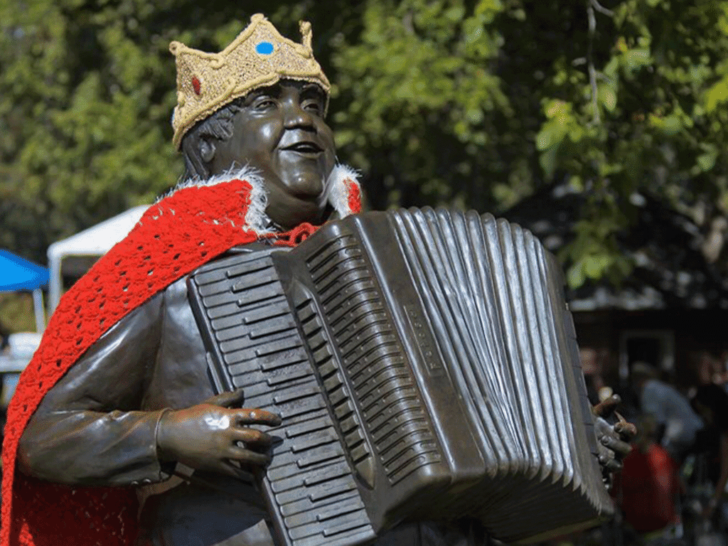 statue of someone playing the accordion in cotati sonoma county