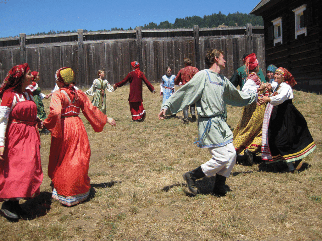 group of people dancing at the fort ross festival in sonoma county