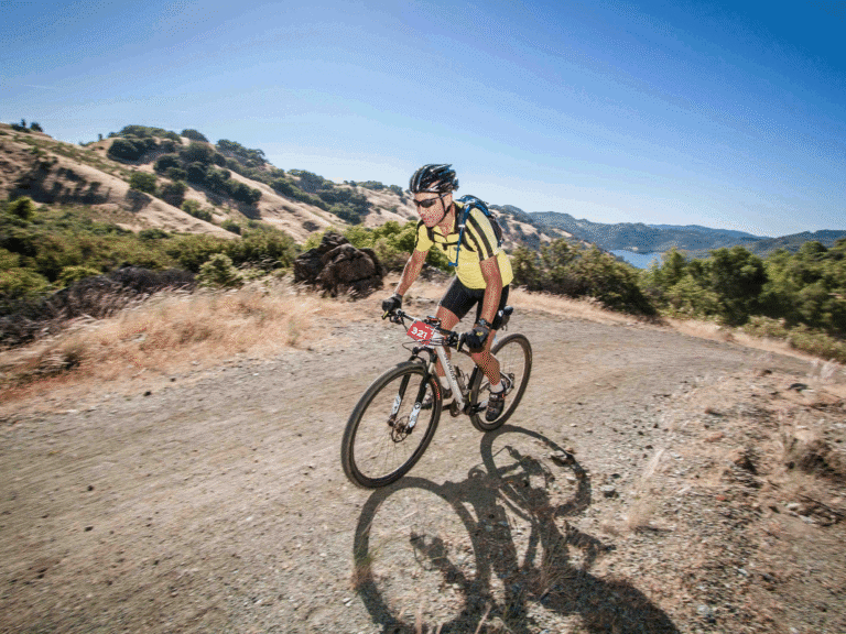 cyclist riding his bike in santa rosa sonoma county
