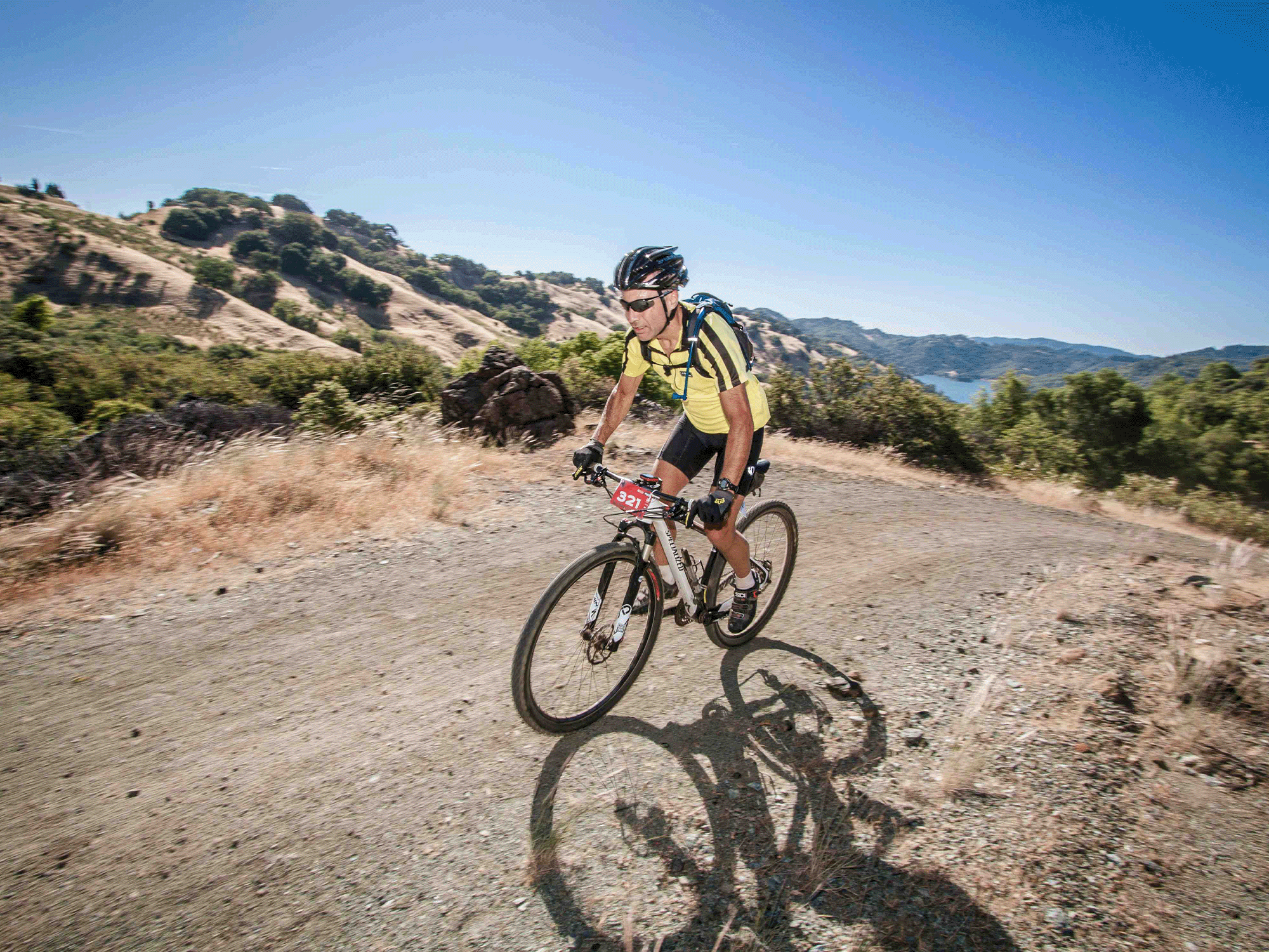 cyclist riding his bike in santa rosa sonoma county