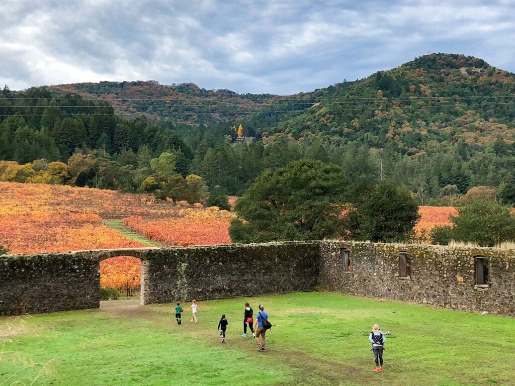 family hiking Jack London State Historic Park
