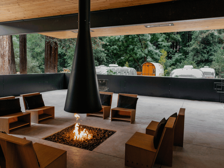 fire pit amenity at autocamp sonoma in guerneville sonoma county