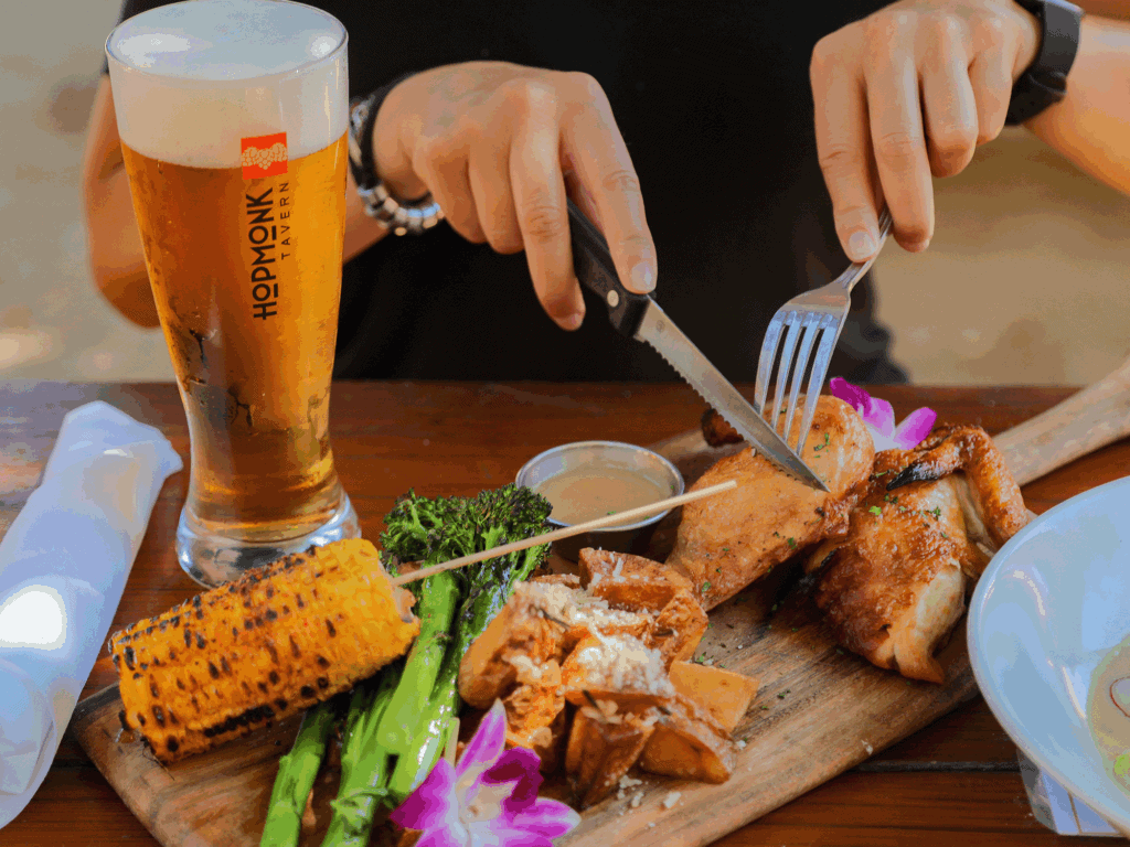 food and beer at hopmonk tavern in sonoma county