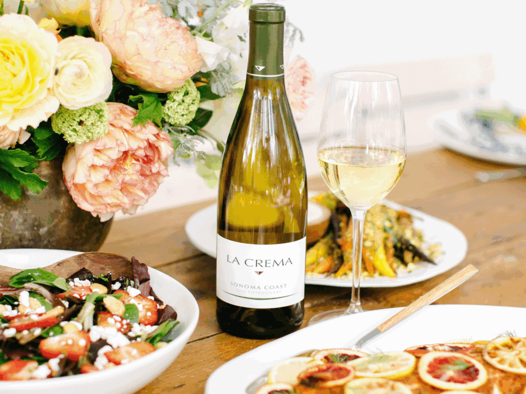 food and chardonnay at la cream estate vineyards in sonoma county
