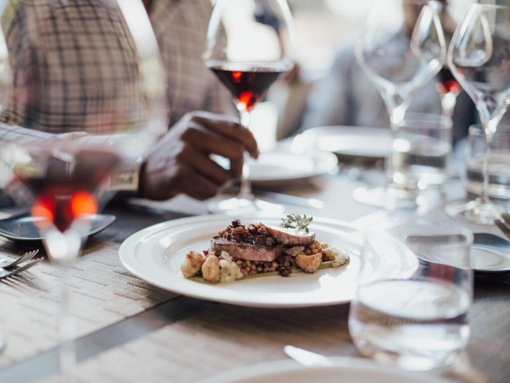 food and wine pairing at j vineyards and winery in healdsburg