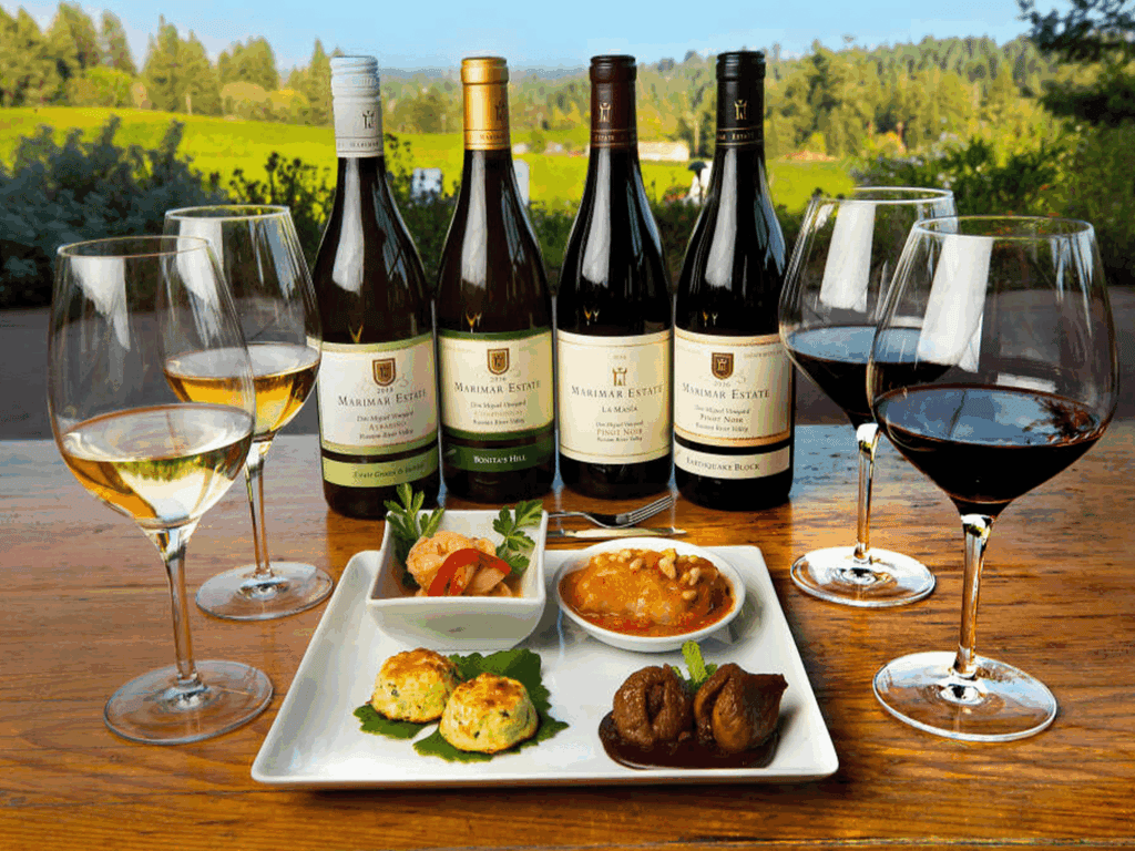 food and wine pairing at marimar estate in sonoma county