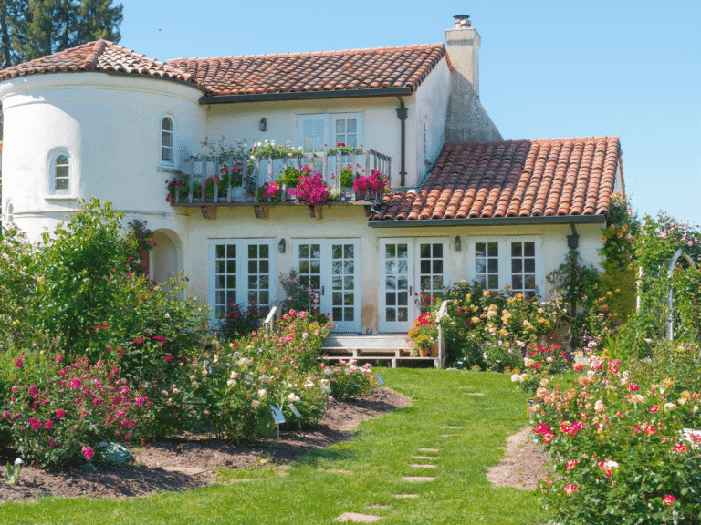 photo of beautiful rose garden at russian river rose in healdsburg