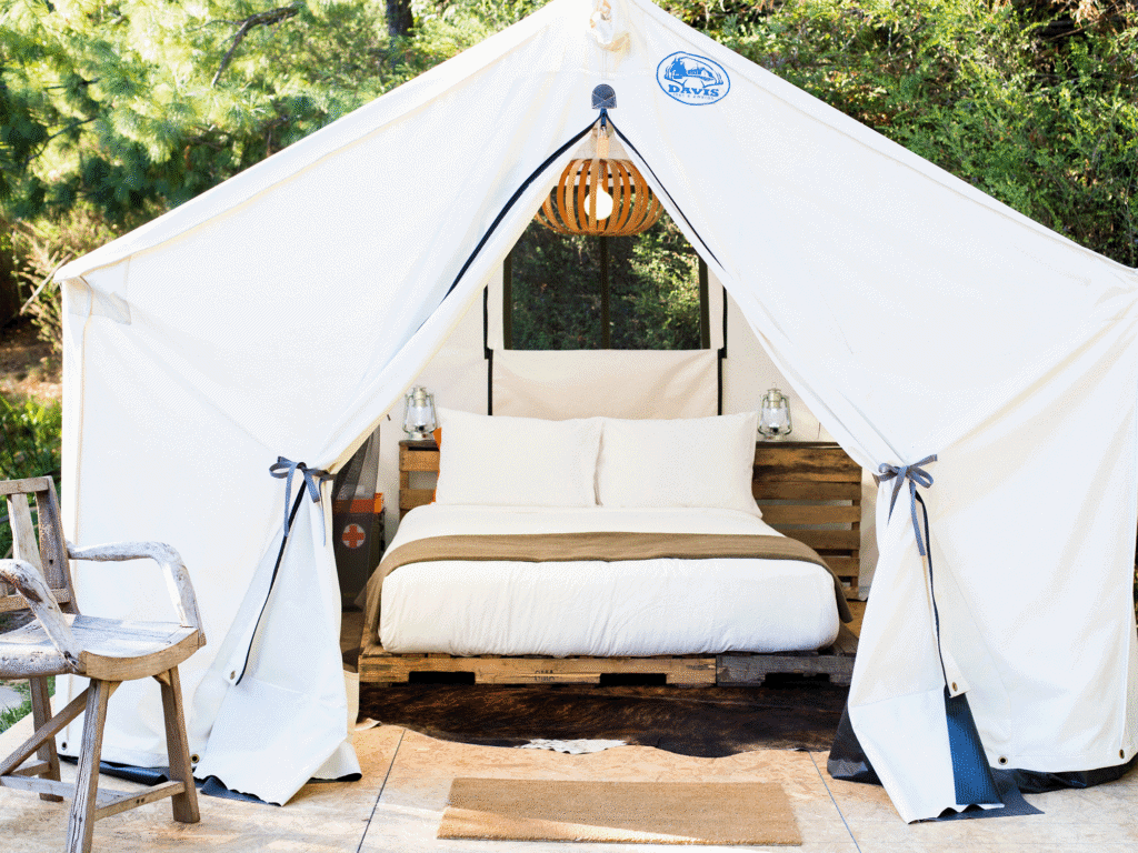 glamping tent at boon hotel and spa in guerneville in sonoma county