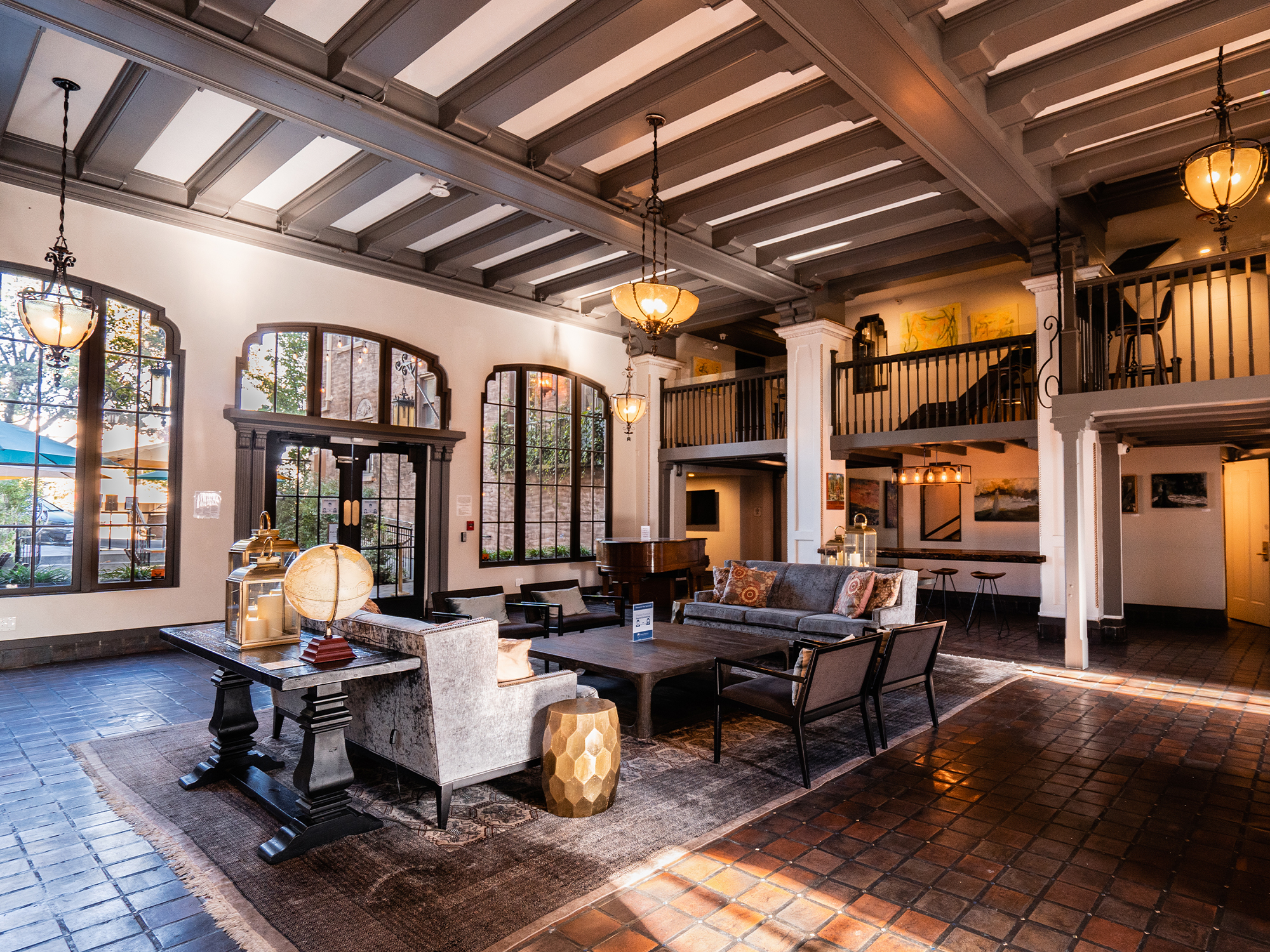 The ornate interior of the hotel's lobby