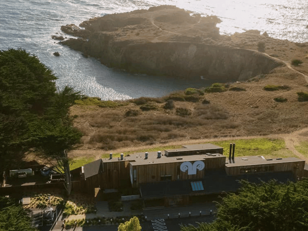 birds eye view of the sea ranch lodge that sits along the sonoma coastline