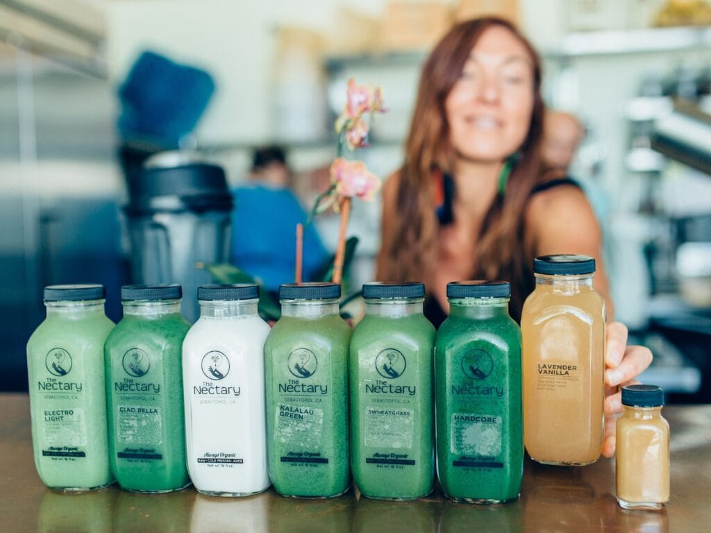 fresh squeezed juices and smoothies from nectary at the barlow sonoma county