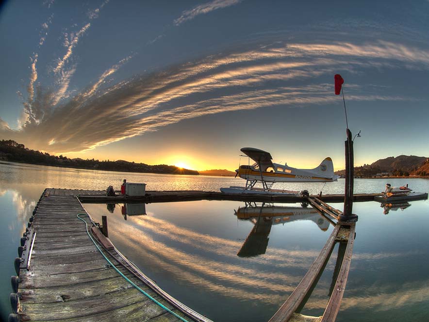 sea plane on lake