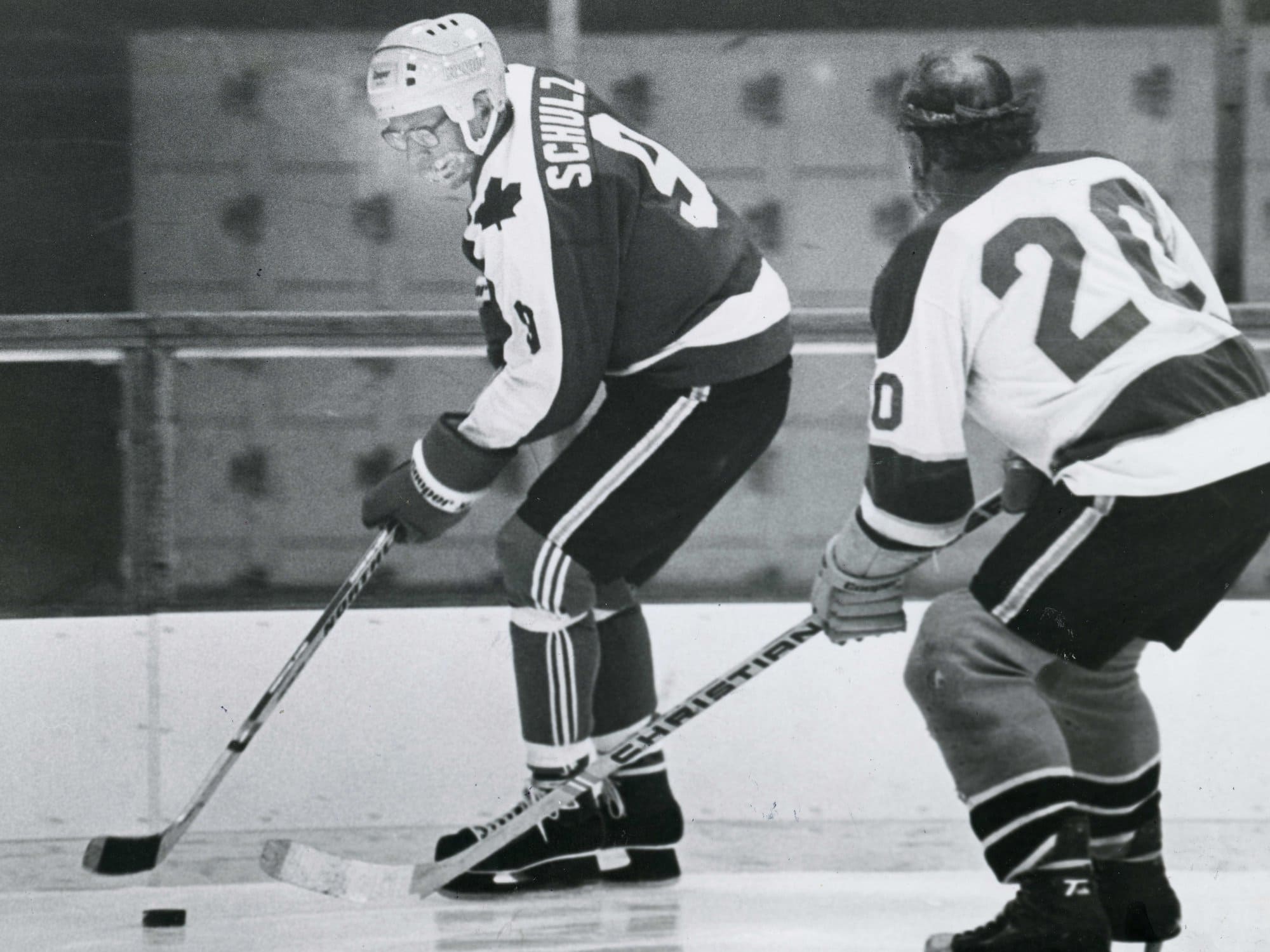 Charles Schulz Playing Hockey