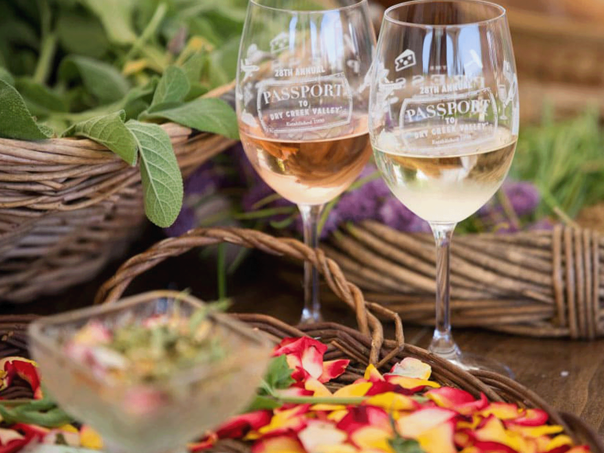 Wine and flowers at Quivira