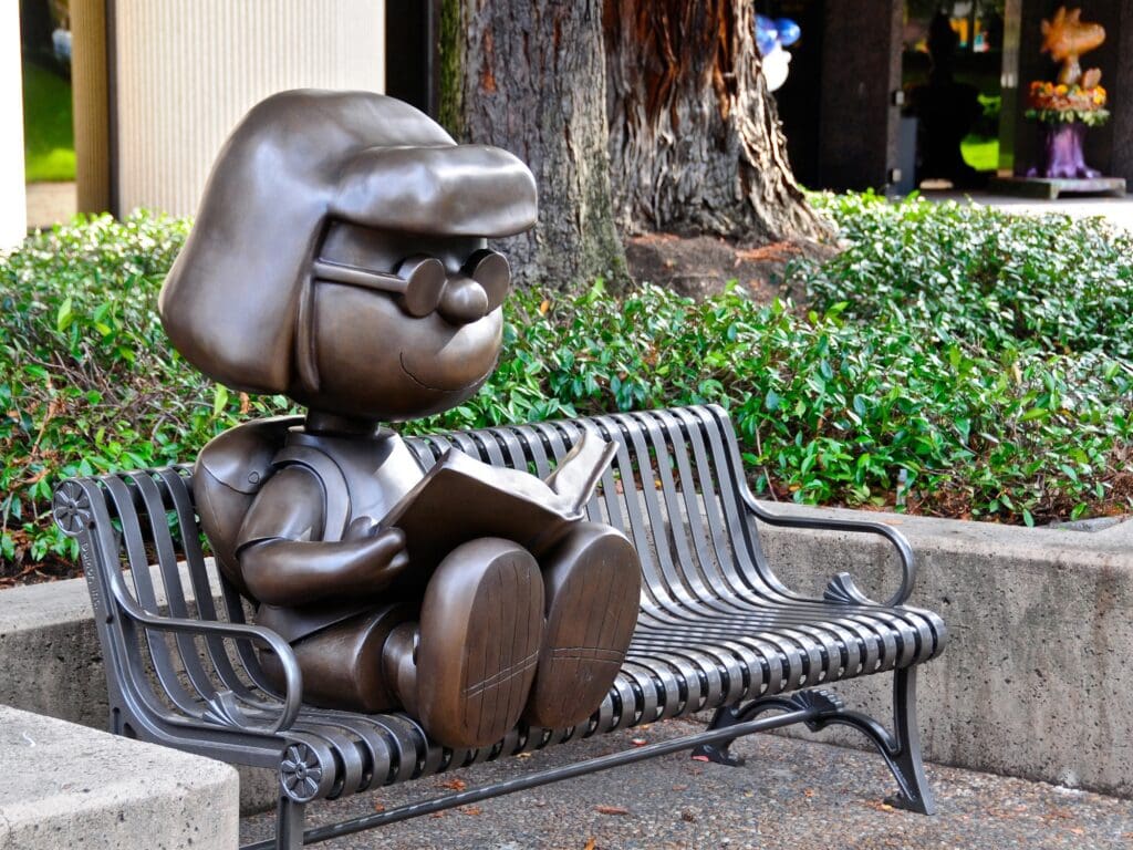 peanuts statue at courthouse square in sonoma county