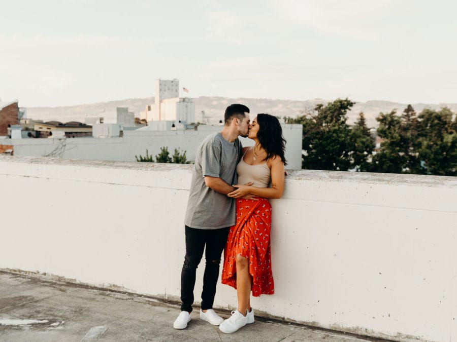 Couple at Petaluma Parking Garage