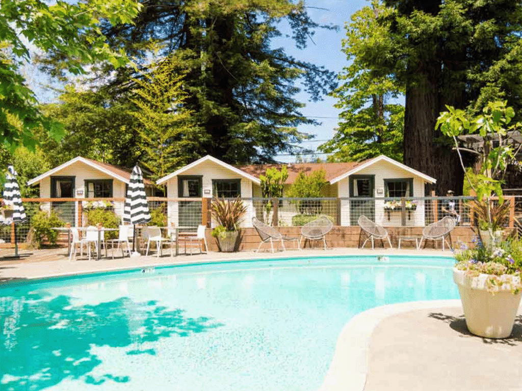 view of the relaxing pool at dawn ranch resort in sonoma county
