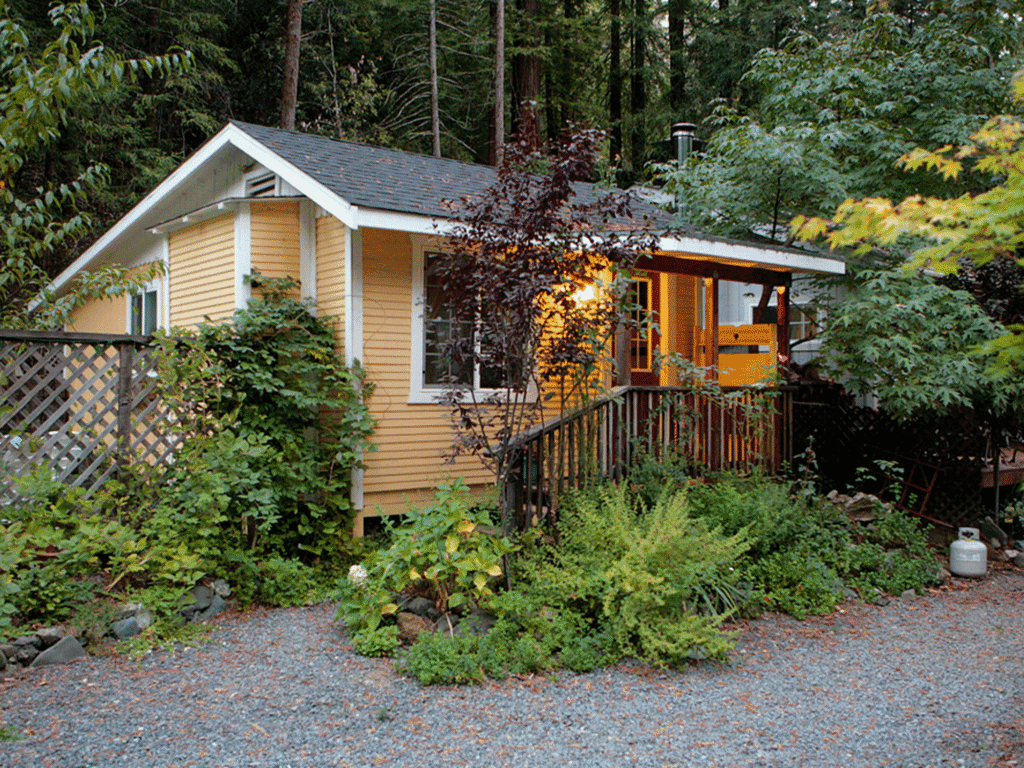 outside view of the lodging accommodations at the elim grove cottage bed and breakfast in cazadero