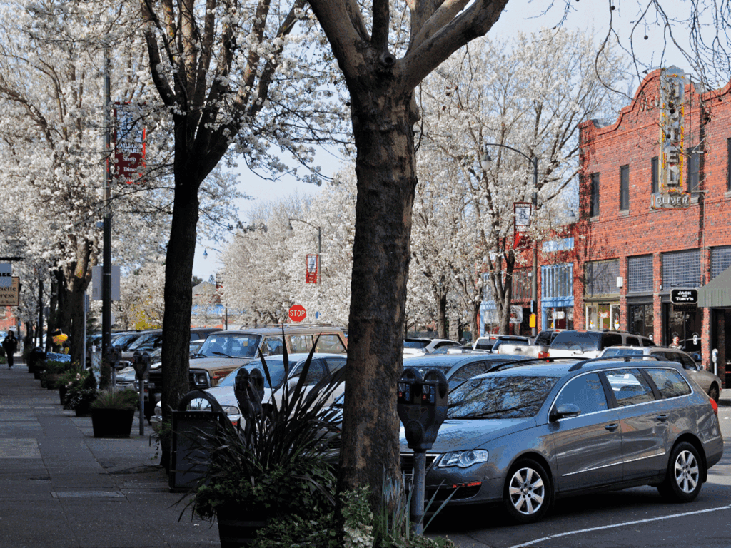 tons of shopping stores in railroad square in santa rosa