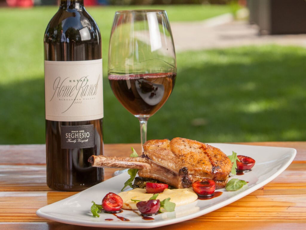 food and wine pairing at seghesio family wines in healdsburg