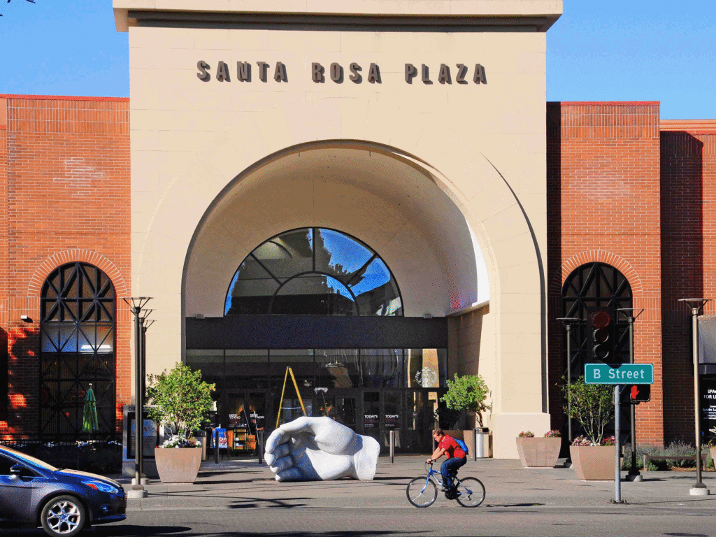 outside view of the santa rosa plaza mall in sonoma county
