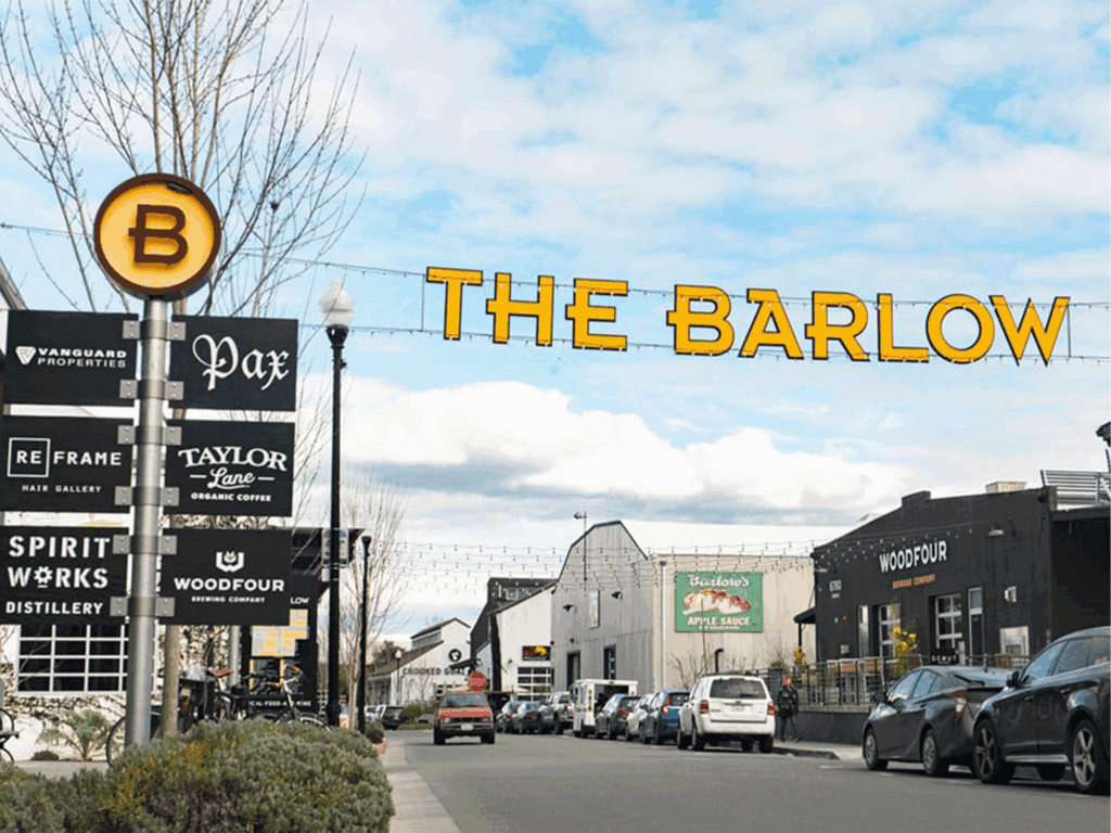 shopping at the barlow market district in sonoma county