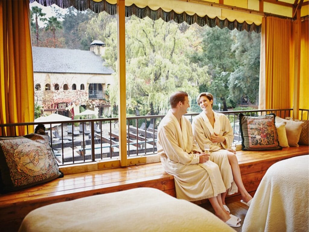 people enjoying a day at the spa at the kenwood inn and spa sonoma county