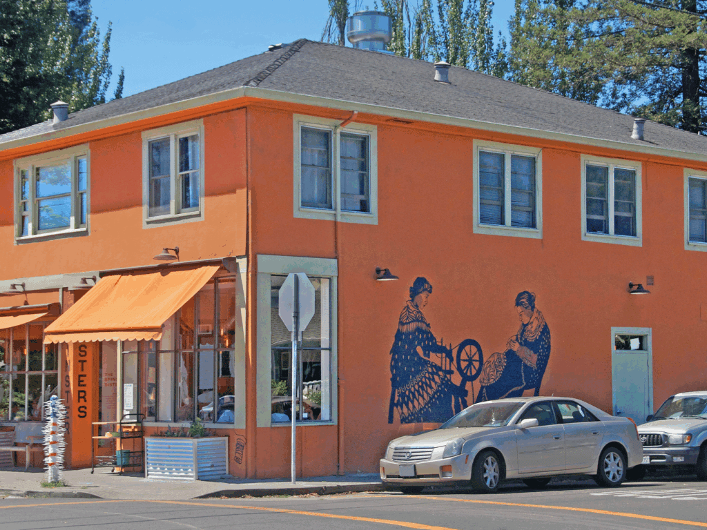 outside view of the Spinster Sisters restaurant in sofa district in santa rosa