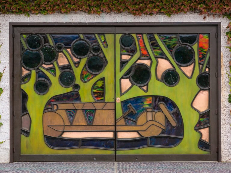 stained glass door at Keller Estate Winery