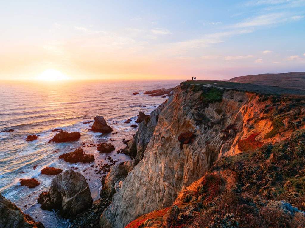 sunset at sonoma coast line