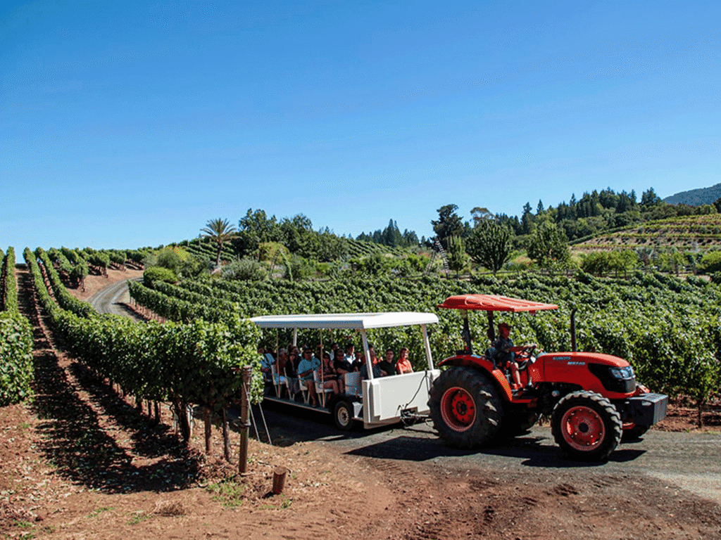 wine tram tour experience at benziger family winery in sonoma county
